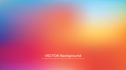 Smooth and blurry colorful gradient mesh background. Modern bright rainbow colors. Easy editable soft colored vector banner template. Premium quality