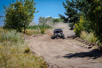 UTV, 4x4 off-road vehicle on competition in summer