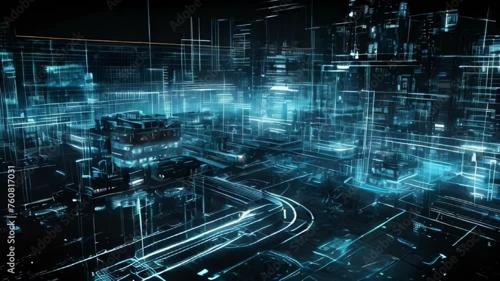Poster computer futuristic boards with microchips energy chips and transistors on high tech computer abstra