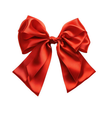 red bow isolated on transparent