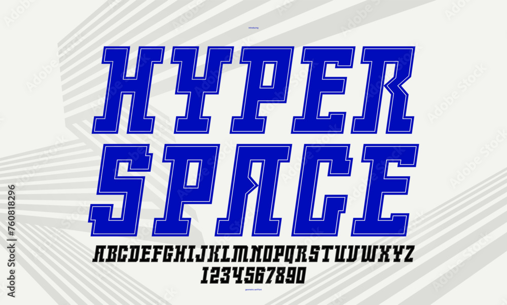 Aufkleber technology and future style display font for logos and posters, vector typeface in modern minimal st