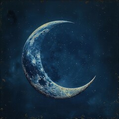 Obraz na płótnie Canvas Moonlit Ramadan: Night Sky as Background