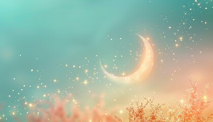Obraz na płótnie Canvas Ramadan background. Moon background in the night sky