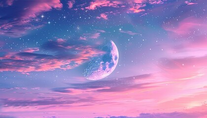 Obraz na płótnie Canvas Ramadan background. Moon background in the night sky