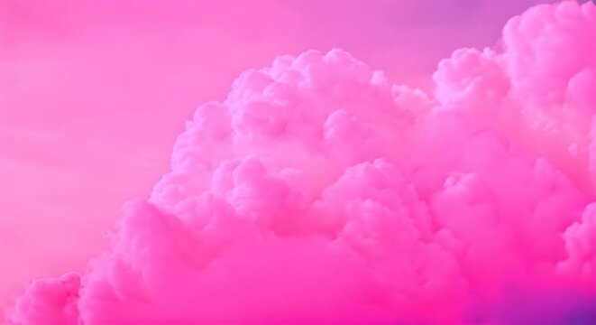 Pink clouds in the sky.