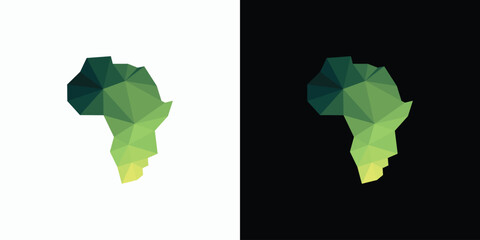 Geometric polygonal africa map shape vector logo design with modern, simple, clean and abstract style. © ahmad