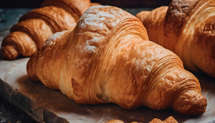 viele, croissants, hintergrund, copy space, close up, modern, neu, makro, schwarz, luxus, selbstgemacht, paris, Frankreich, b&auml;ckerei, B&auml;cker, reklame, konzept, sch&ouml;n