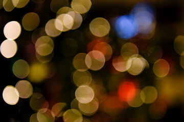 Background blur from defocussed lights with warm tones