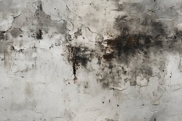 old wall with white plaster is weathered, for background or texture
