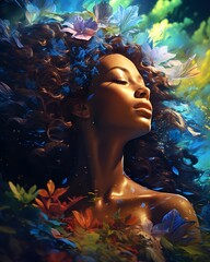 Artistic representation of mother earth and nature.