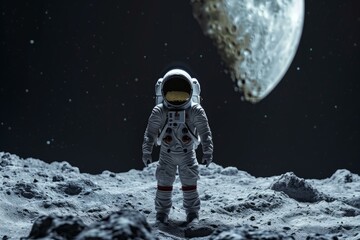 Intriguing Astronaut moon looking space. World galaxy. Generate Ai - Powered by Adobe