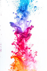 Fototapeta premium Vertical Abstract color splash isolated on white background.