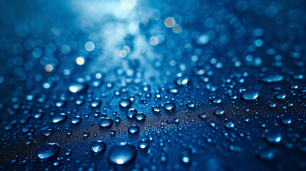 Blue water drops background