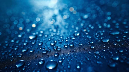 Fotobehang Blue water drops background © Muhammad