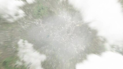 Earth zoom in from space to Birmingham, United Kingdom. Followed by zoom out through clouds and atmosphere into space. Satellite view. Travel intro. Images from NASA