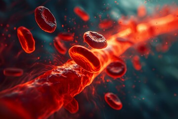 Hardened Atherosclerosis blood. Medical coronary vessel. Generate Ai