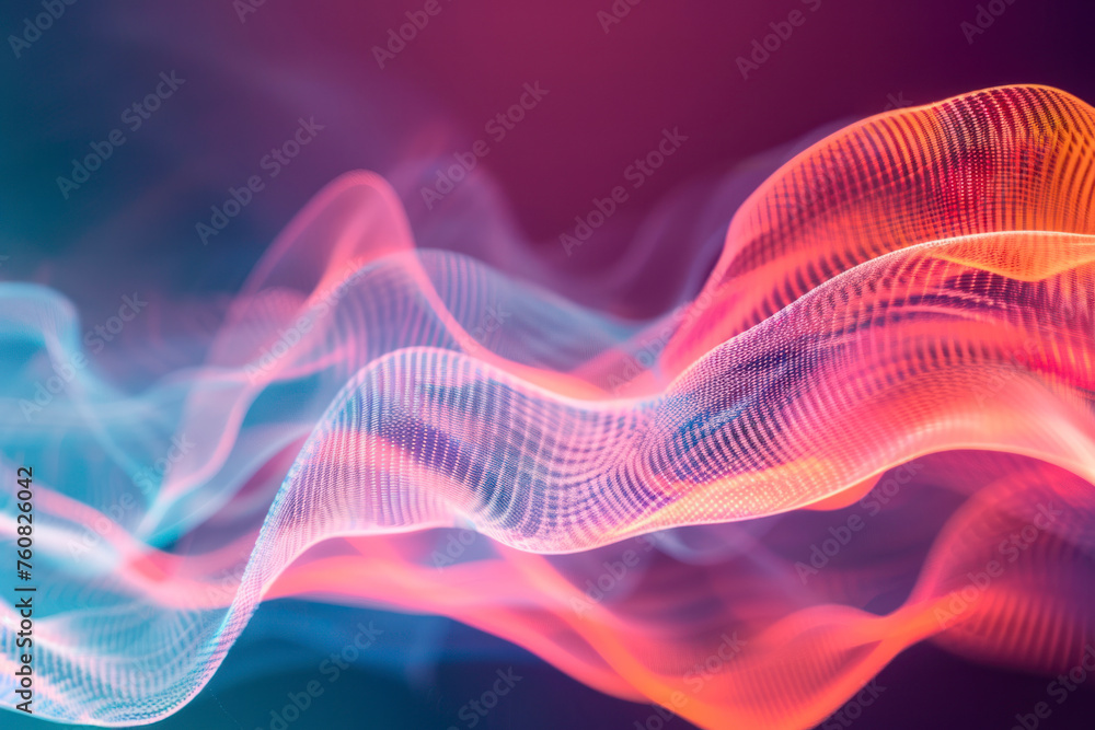 Aufkleber spiral sound wave rhythm line dynamic abstract vector background.