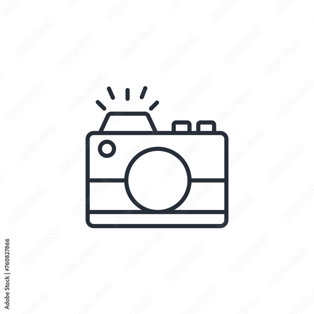 Poster camera icon. vector.editable stroke.linear style sign for use web design,logo.symbol illustration.
