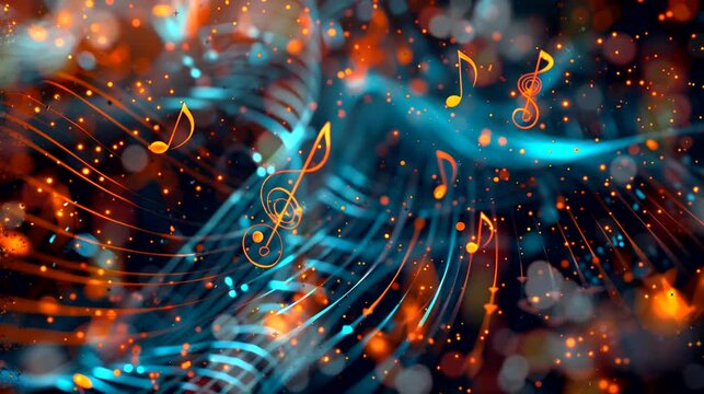 abstract music background. Looping 4k video animation background