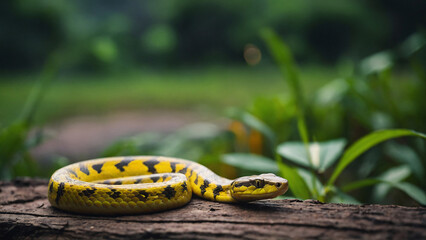 yellow snake in nature