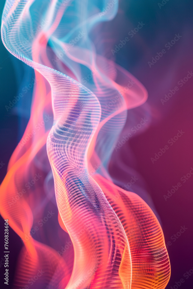 Poster vertical spiral sound wave rhythm line dynamic abstract vector background.