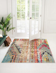 Modern multicolour living area rug interior room rug design.