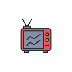 Television icon. vector.Editable stroke.linear style sign for use web design,logo.Symbol illustration.