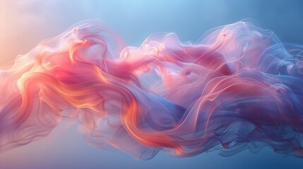 Abstract Painting of Pink and Blue Smoke - obrazy, fototapety, plakaty