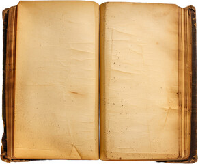 Open blank book with empty pages, cut out transparent - obrazy, fototapety, plakaty
