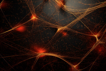 Computer Generated Orange Lines and Dots