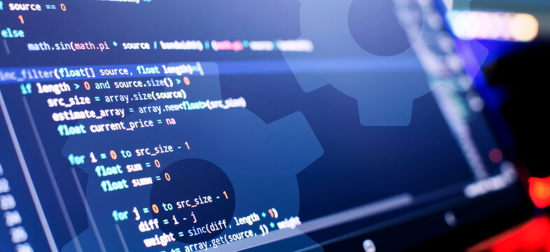 Work from home. Programmer coding code on notebook screen at home.