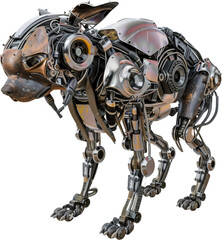 Fototapeta premium Advanced robotic dog with futuristic design, cut out transparent