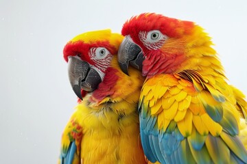 Fototapeta premium Two Colorful Parrots Standing Together