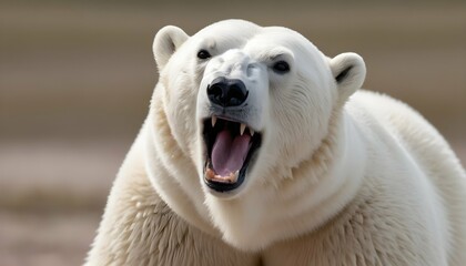 A Polar Bear With Its Mouth Open Panting In The H