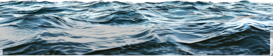 Tranquil ocean waves with dark blue hues, cut out transparent