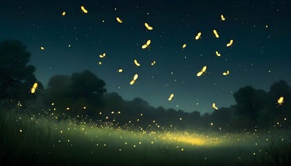 Fireflies Swirling In A Gentle Breeze
