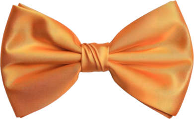 Elegant orange bow tie, cut out transparent
