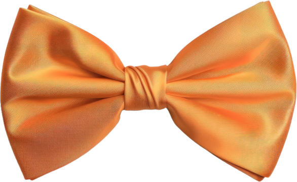 Elegant orange bow tie, cut out transparent