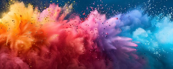 Vibrant Color Splash Explosion A Highly Saturated Pop Art Mid-Air Powder Extravaganza