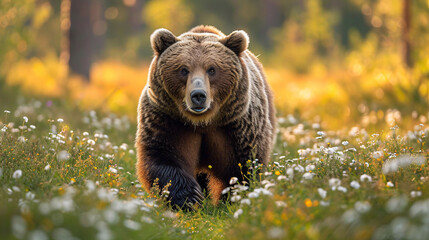 A brown bear in the forest