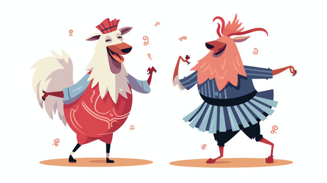 A comical scene of animals having a dance-off i
