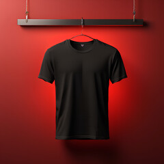 3D Mockup of a Hanging T-Shirt Against a Realistic Background