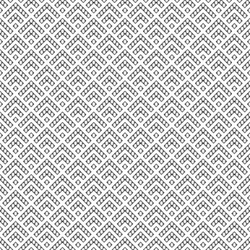 Seamless pattern. Stylized chevrons, rhombuses ornament. Curves, shapes backdrop. Folk wallpaper. Figures, checks background. Tribal motif. Ancient mosaic. Digital textile print, abstract design