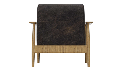 Modern brown leather armchair isolated on white background. Furniture Store collection.Design element.