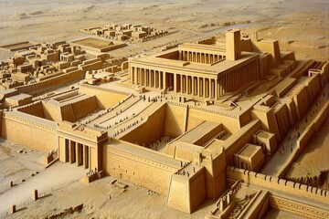 Intricate Assyrian civilization architecture. Old art iran. Generate Ai