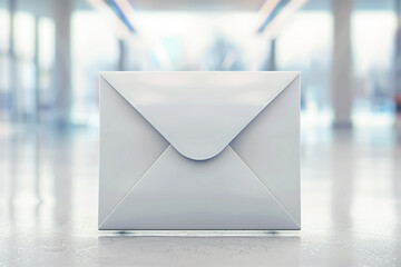 New White Envelope in Modern Office Setting