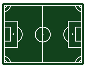 Football field illustration with white lines and green background. Lay out clipboard style football field.