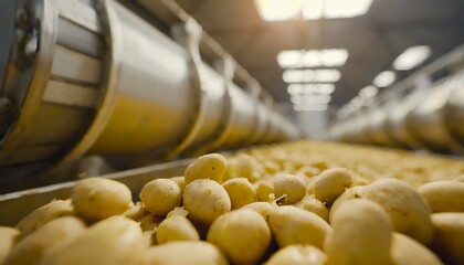  Production potato Factory - obrazy, fototapety, plakaty