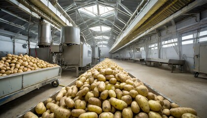  Production potato Factory  - obrazy, fototapety, plakaty