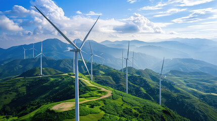 Sustainable Energy: Wind Turbines Amidst Nature